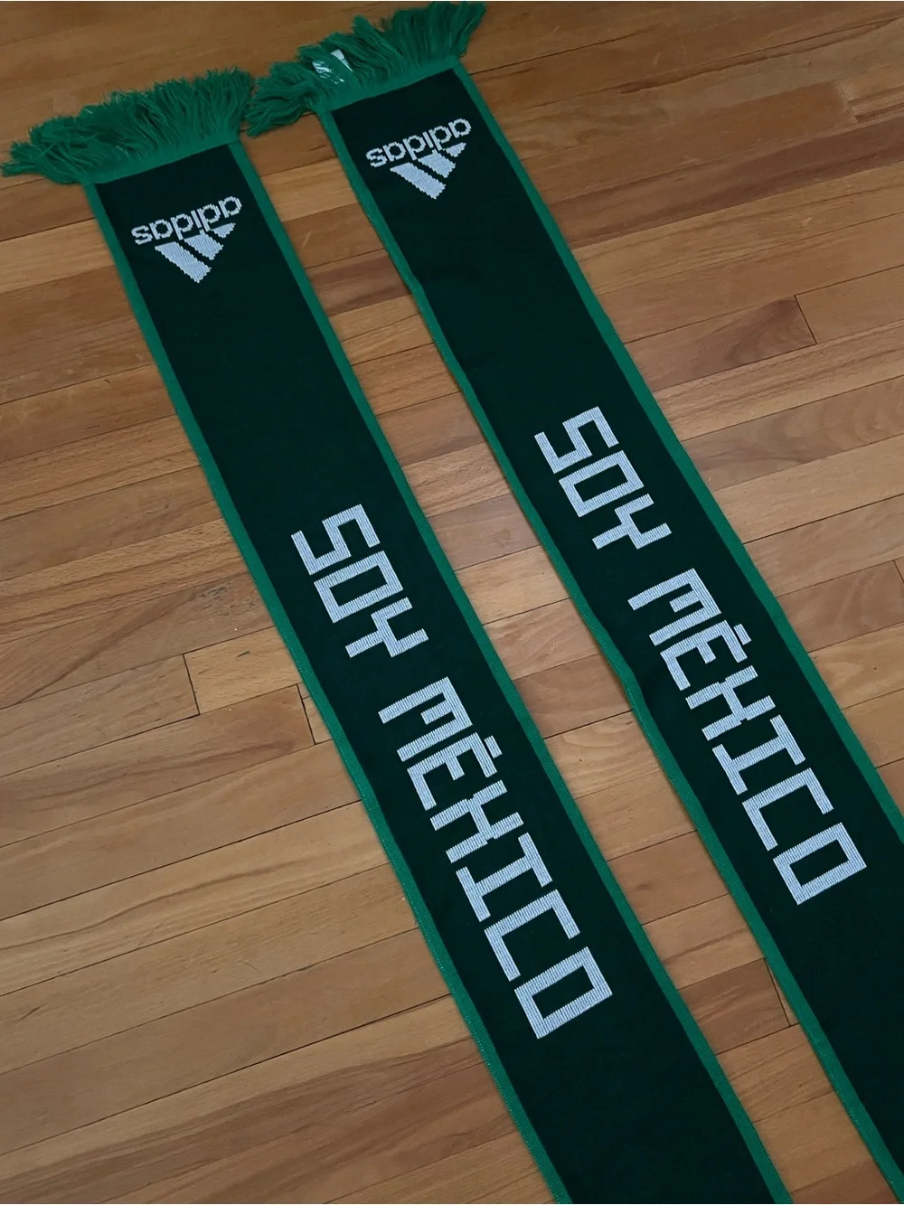 adidas Green 'Soy México' Soccer Fan Scarf Bundle of 2